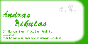 andras mikulas business card